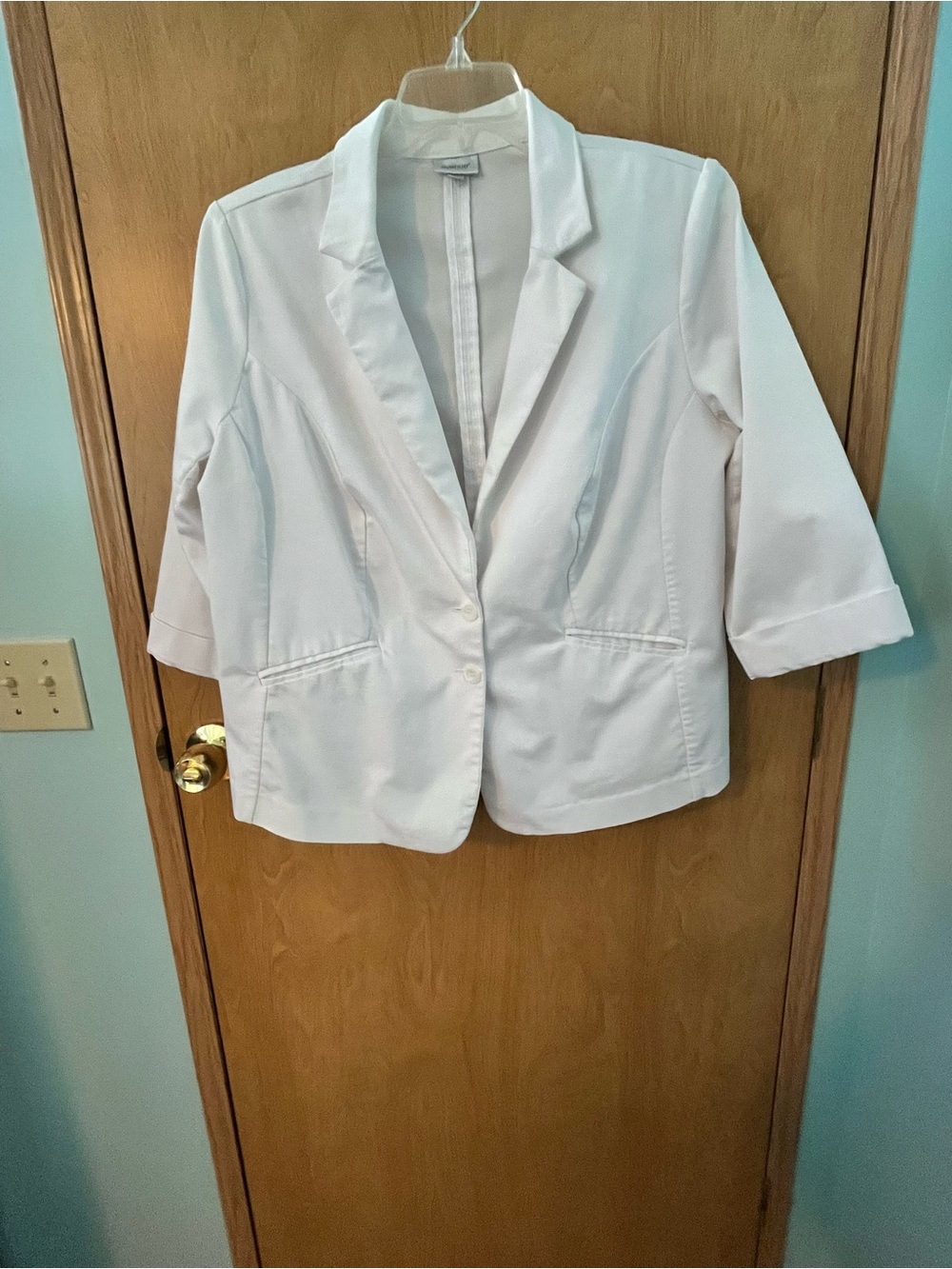 Avenue White Tailored 3/4 Sleeve Women’s Blazer Size 14 Lightweight EUC